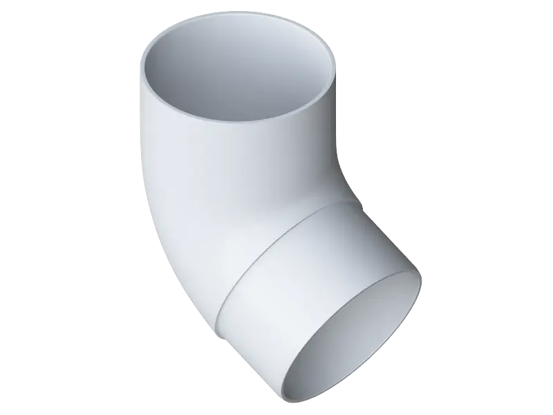 Колено трубы 67°, ПВХ, серия Элит, цвет Белый